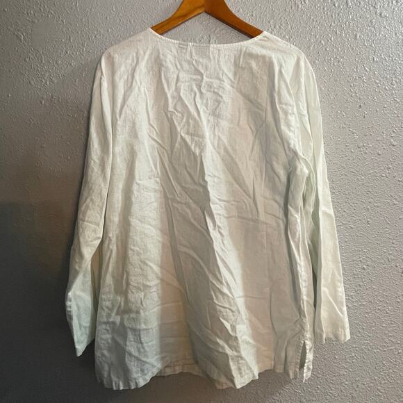 Womens Westbound Linen Cotton Blend White Tunic Size XL - Picture 5 of 5